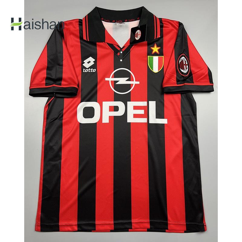 Haishan เสื้อบอล ย้อนยุค เอซี มิลาน เหย้า 1996 Retro AC Milan Home เรโทร คลาสสิค 1996-97