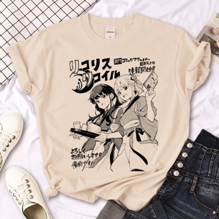 Lycoris Recoil เสื้อยืด ลายการ์ตูนมังงะ แฟชั่นฤดูร้อน สไตล์ฮาราจูกุ สําหรับผู้หญิง Y2K