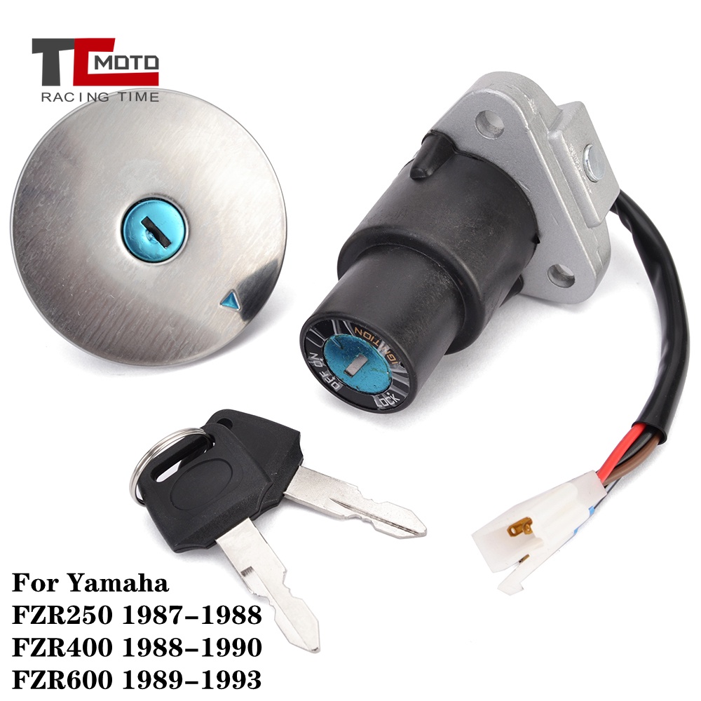 FZR 250 400 สวิตช์จุดระเบิดการใช้แก๊สหมวกที่นั่งล็อคชุดกุญแจสําหรับ Yamaha FZR250 1987 1988 FZR400 1