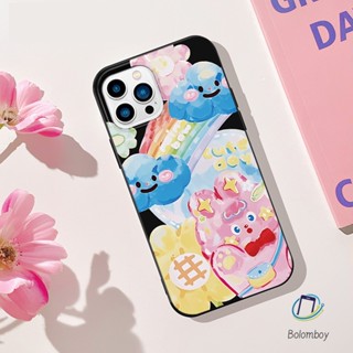 คู่เคสโทรศัพท์ สำหรับไอโฟน 11 12 13 14 15 Pro Max 7 8 Plus XR X XS MAX กระต่ายสีชมพูเมฆดำแดงอ่อนนุ่มทีพียูสีเยลลี่เปลือก