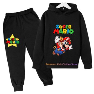 ใหม่ เสื้อกันหนาว เสื้อแจ็กเก็ต มีฮู้ด ลายเกม Super Mario Bros แฟชั่นฤดูใบไม้ผลิ ฤดูใบไม้ร่วง สําหรับเด็กผู้ชาย ผู้หญิง อายุ 3-12 ปี