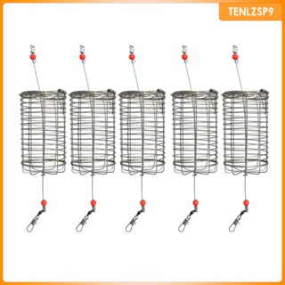 [tenlzsp9] กรงใส่เหยื่อตกปลา ขนาดเล็ก กันสนิม สําหรับปลาคาร์พ 5 ชิ้น