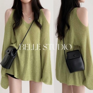 BELLE STUDIO สาวขนเยอะ
เสื้อถักผู้หญิง
ปิดไหล่คอวีแขนยาวบาง BEL266