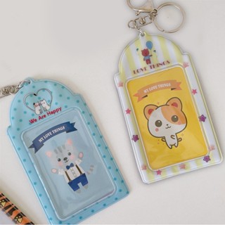 เคสพวงกุญแจ PVC ลายน่ารัก 2 ช่อง สําหรับใส่รูปภาพ