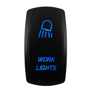 Work LIGHTS สวิตช์โยก เปิด ปิด 5 Pin 12V 20A SPST สีฟ้า อุปกรณ์เสริม สําหรับรถยนต์ เรือ Carling Arb Narva 4x4