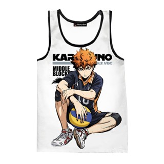 ใหม่ เสื้อยืดแขนกุด พิมพ์ลายการ์ตูน Haikyuu 3D สไตล์ฮาราจูกุ แฟชั่นฤดูใบไม้ผลิ สําหรับผู้ชาย และผู้หญิง 2023