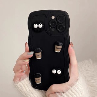 เคสโทรศัพท์มือถือ ซิลิโคนนุ่ม ลายการ์ตูนกาแฟ 3D น่ารัก สําหรับ IPhone 11 14 13 12 Pro MAX Mini Plus 6 S 7 8 Plus X XR XS MAX SE 2020 13Pro 14Plus