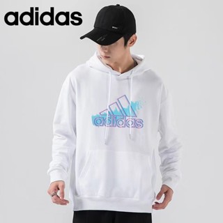 Adidas ของแท้ 100% เสื้อกันหนาว มีฮู้ด ทรงหลวม พิมพ์ลายกราฟฟิติ แนวสตรีท แนวเรโทร สําหรับทุกเพศ