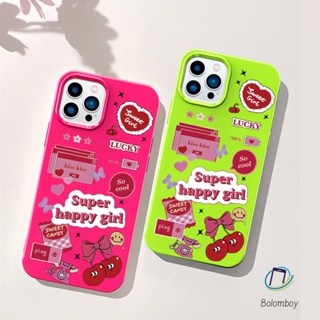 คู่เคสโทรศัพท์ สำหรับไอโฟน 11 12 13 14 15 Pro Max 7 8 Plus XR X XS MAX SE มีความสุขสุดๆสาว อ่อนนุ่มทีพียูสีเยลลี่เปลือก