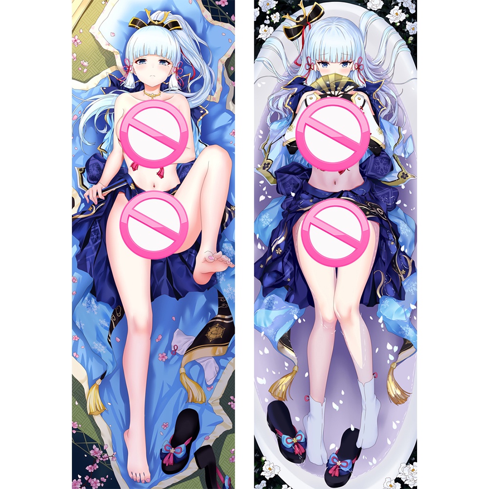 Kamisato Ayaka Dakimakura Genshin Impact HD พิมพ์ 2 ด้านหมอนตกแต่งสําหรับเตียงหมอนปลอกหมอนอิง