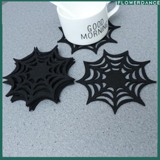 ส่วนบุคคล Coaster ใหม่ฮาโลวีน Spider Web Coaster Felt ผ้าฉนวนกันความร้อน Pad ตกแต่งพรรค Props ในครัวเรือน Hollow Coaster ดอกไม้