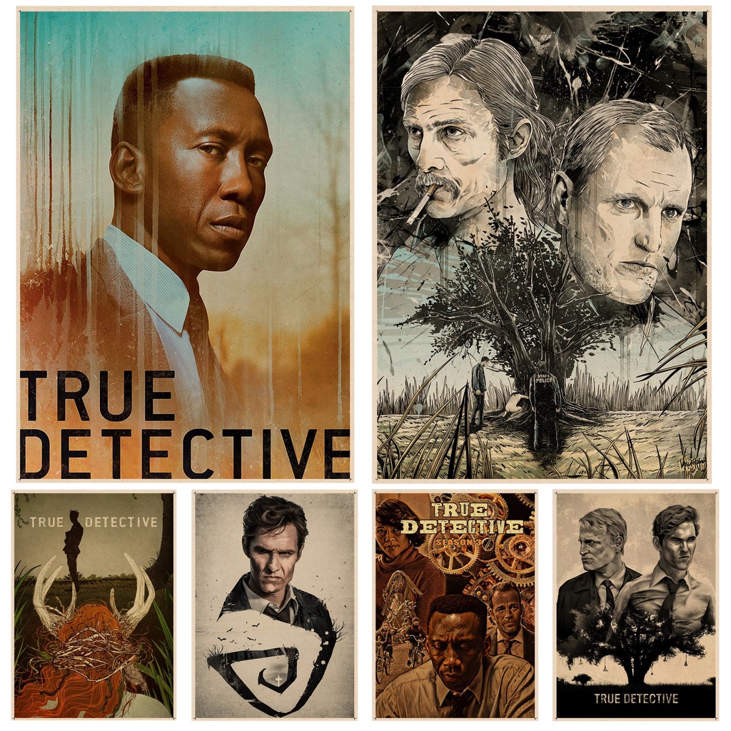 โปสเตอร์นักสืบ True Detective Art สไตล์วินเทจ สําหรับตกแต่งห้อง บาร์ คาเฟ่