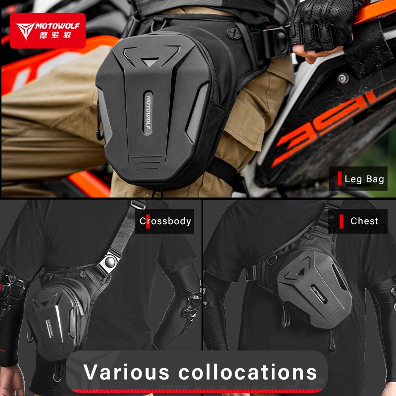 Motowolf Men Motorcycle Bag EVA Hard Shell Motorcycle Leg Side Bag Male Phone เอว Pack Drop Leg Bag Pack Belt Bum Bags