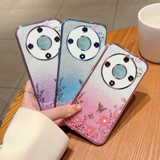 เคสโทรศัพท์ซิลิโคน TPU แบบนิ่ม ลายกลิตเตอร์ ประดับเพชรเทียม กันกระแทก สําหรับ Honor X9A X40 X30 X30i X40i X50 X50i 5G