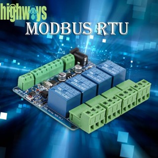 Modbus RTU โมดูลรีเลย์ 4 ทาง 4 สวิตช์ อินพุต 485 การสื่อสาร [highways.th]