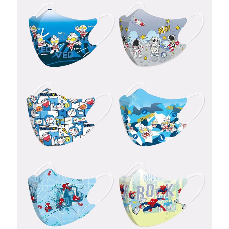 50 ชิ้น 3-12 ปี หน้ากากเด็ก แบบใช้แล้วทิ้ง 3D หน้ากากสไปเดอร์แมน พิมพ์ลาย เด็กผู้ชาย ซูเปอร์ฮีโร่ เท่ หน้ากากปากเป็ด หน้ากากโดราเอมอน หน้ากากการ์ตูน - รูปที่ 2