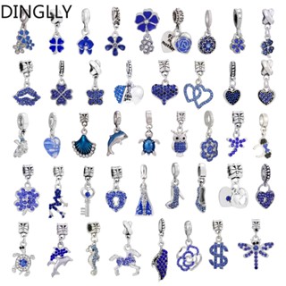 Dinglly จี้รูปปีกนกฮูก เต่า หัวใจ และสัตว์ สีฟ้า สําหรับทําเครื่องประดับ Diy