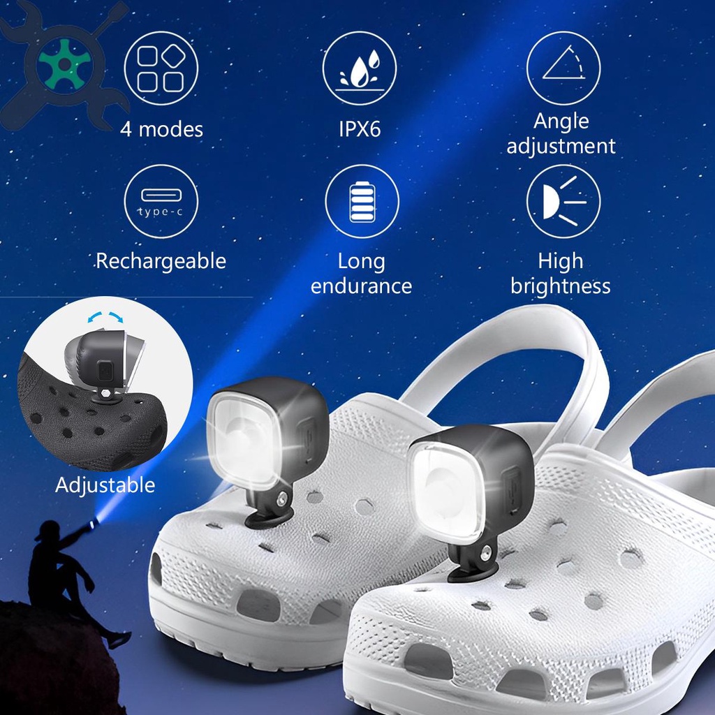ไฟอุดตัน LED 200mAh ชาร์จ USB กันน้ํา ปรับได้ 3 โหมด ติดทนนาน สําหรับตั้งแคมป์ เดินป่า 2 ชิ้น