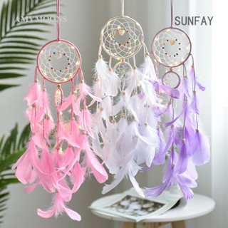 Sunfay ตาข่ายดักฝัน พร้อมไฟ สไตล์โบโฮ สําหรับตกแต่งบ้าน ห้องนั่งเล่น ห้องนอน ห้องอาหาร