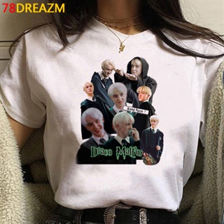 เสื้อยืด พิมพ์ลายกราฟฟิคนักร้อง Draco Malfoy 90s 00s สไตล์เกาหลี ฮาราจูกุ แฟชั่นใหม่ สําหรับผู้หญิง