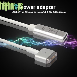 สายเคเบิลอะแดปเตอร์ USB Type C ตัวเมีย เป็น Magsafe 2 T-Tip สําหรับแล็ปท็อป MacBook Air Pro [highways.th]