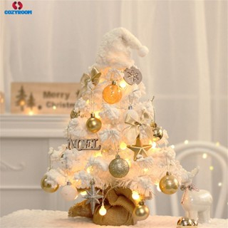 เครื่องประดับคริสต์มาสเดสก์ท็อปเครื่องประดับต้นคริสต์มาส Flocking Mini Christmas Tree สำหรับ Home Xmas cynthia