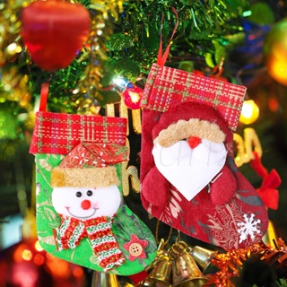 ถุงเท้าตกแต่งคริสต์มาส 14.3*11.5 ซม. / ถุงขนม ของขวัญเด็กคริสต์มาส / เตาผิงคริสต์มาส ตกแต่งต้นคริสต์มาส / ถุงเท้าซานต้าสโนว์แมน กวาง