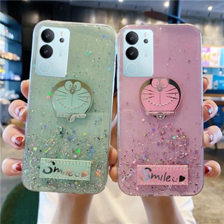 พร้อมส่ง เคสโทรศัพท์มือถือ ซิลิโคนนิ่ม TPU ใส กันกระแทก ลายโดเรม่อน แต่งกลิตเตอร์ดาว ระยิบระยับ สําหรับ VIVO V29 Y27 Y36 Y78 5G 4G 2023 V29 Y27 Y78