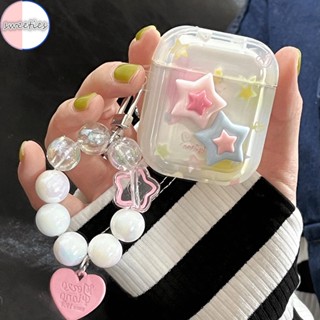 เคสหูฟังบลูทูธไร้สาย แบบใส ลายการ์ตูนดาว สไตล์เกาหลี สําหรับ Airpods 1 2 3 Generation