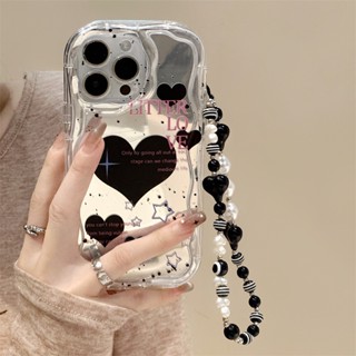 [พร้อมส่ง] เคสโทรศัพท์มือถือ ซิลิโคนนิ่ม ลายครีม พร้อมสายคล้องมือ สําหรับ Apple iPhone 15 14 13 12 11 PROMAX XS XR XSMAX SE2020 6 7 8PLUS MINI