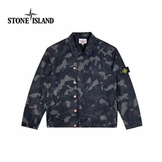 Stoneisland100% เสื้อแจ็กเก็ตลําลอง คอปก ลายพราง แนวสตรีท พับได้ อเนกประสงค์ สําหรับผู้ชาย