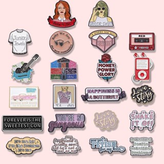 Taylor Swift เข็มกลัดเคลือบเพลง Lana Del Rey Temple of Heaven Diva Singer Lapel Pin Souvenir Tape MP English Text Backpack Badge Gift for Fans