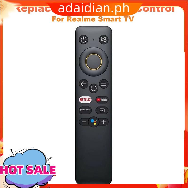 [ในสต็อก] 1 ชิ้นสีดําเปลี่ยนรีโมทคอนโทรลสําหรับ Realme สมาร์ททีวีสําหรับ Netflix Google Assistant REM-V1