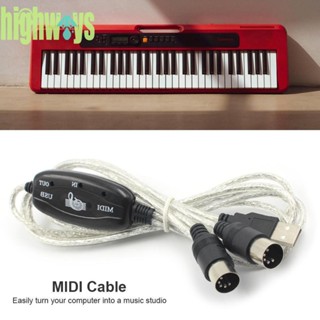 ใหม่ อะแดปเตอร์แปลงสายเคเบิ้ลเสียงคีย์บอร์ด เป็น PC USB MIDI เป็น USB IN-OUT MIDI [highways.th]