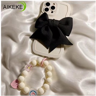 เคสโทรศัพท์มือถือ ซิลิโคนนิ่ม กันกระแทก แต่งลูกปัดเซรามิค พร้อมโบว์ และสายคล้องข้อมือ สําหรับ IQOO Neo 5 SE 5S 3 U5X U1X Z3 U3 Vivo U3X