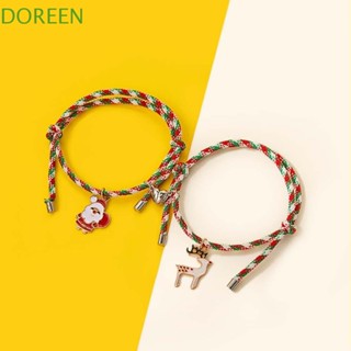 Doreen สร้อยข้อมือคริสต์มาส ที่น่าสนใจ สร้างสรรค์ ของขวัญคริสต์มาส ซานตาคลอส ต้นคริสต์มาส สายรัดข้อมือแม่เหล็ก