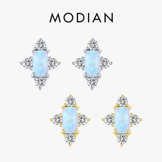 Modian ต่างหูสตั๊ด เงินแท้ 925 โอปอลธรรมชาติ หรูหรา เครื่องประดับ สําหรับผู้หญิง หมั้น งานแต่งงาน Bijoux