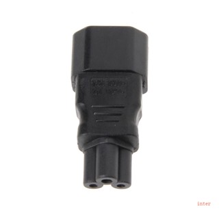 Inter อะแดปเตอร์แปลงปลั๊กไฟ IEC 320 C14 3-Pin Male เป็น C5 3-Pin Female