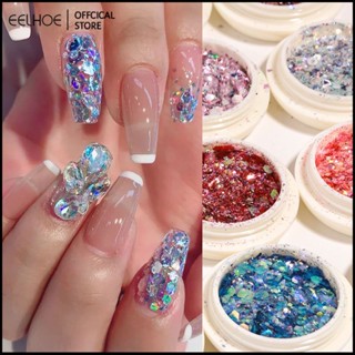 อุปกรณ์เสริมเล็บยอดนิยมเล็บเกาหลีเปลี่ยนสี Chameleon Glitter สติกเกอร์ Super SHINY Fairy Eye สีรูปลอก-eelhoe