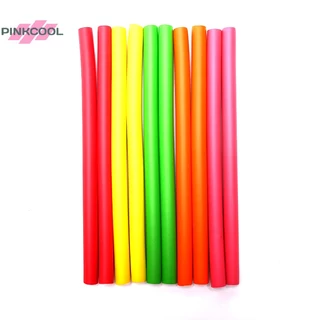 Pinkcool 10 ชิ้น ที่ม้วนผม แบบยืดหยุ่น ก้านดัดผม ทําโฟมนุ่ม งอน บิด ม้วนผม ขายดี