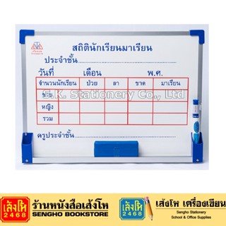 กระดานบอร์ดสถิติ 30x40 ซม. ไวท์บอร์ด/กระดานไวท์บอร์ด