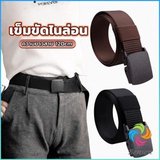 Bensen เข็มขัดหัวพลาสติก ความยาว 120 cm สายไนล่อน ไม่ต้องเจาะรู เเข็มขัดแฟชั่น belt