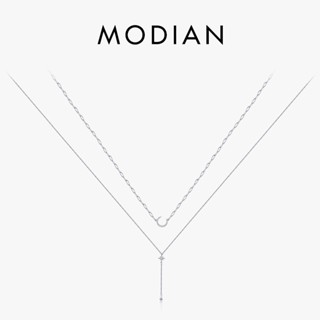 Modian สร้อยคอโชคเกอร์ CZ เงินแท้ 925 หรูหรา สําหรับผู้หญิง