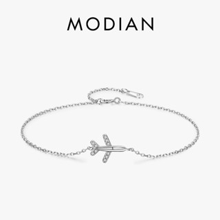 Modian สร้อยข้อมือ เงินแท้ 925 จี้รูปเครื่องบินน่ารัก เรืองแสง สไตล์เกาหลี สําหรับผู้หญิง