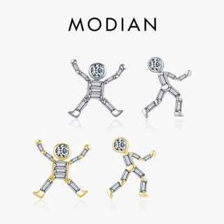 Modian ใหม่ ต่างหูสตั๊ด เงินแท้ 925 แบบใส รูปคนเต้นรํา เครื่องประดับแฟชั่น สําหรับผู้หญิง