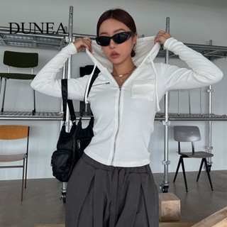 Dunea เสื้อโค้ทคาร์โก้ มีซิป ขนาดเล็ก เข้ารูป มีสไตล์ สําหรับผู้หญิง