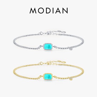 Modian สร้อยข้อมือเงินแท้ 925 ทรงสี่เหลี่ยมผืนผ้า เครื่องประดับแฟชั่น สําหรับผู้หญิง งานแต่งงาน ของขวัญ