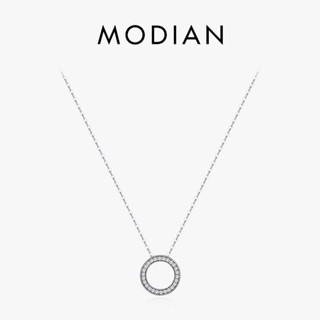 Modian สร้อยคอเงินแท้ 925 จี้รูปหัวใจ ทรงกลม โรแมนติก เครื่องประดับแฟชั่น สําหรับผู้หญิง