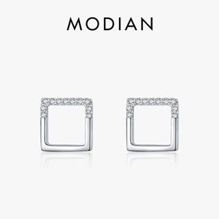 Modian แท้ ต่างหูสตั๊ด เงินสเตอร์ลิง 925 ทรงสี่เหลี่ยม เรขาคณิต เรียบง่าย เครื่องประดับ สําหรับผู้หญิง 2021