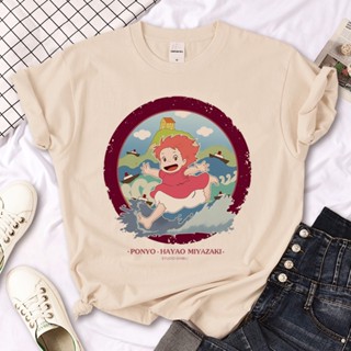 เสื้อยืด พิมพ์ลายกราฟฟิค Ponyo สไตล์สตรีท สําหรับผู้หญิง